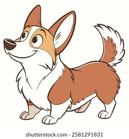 High Quality Pembroke Welsh Corgi Dog Vector Illustration