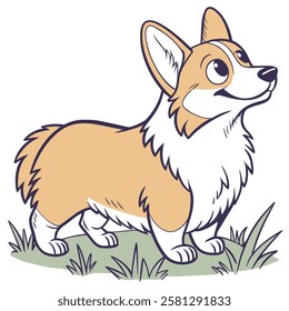 High Quality Pembroke Welsh Corgi Dog Vector Illustration