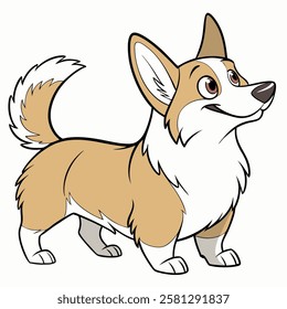 High Quality Pembroke Welsh Corgi Dog Vector Illustration