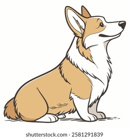 High Quality Pembroke Welsh Corgi Dog Vector Illustration