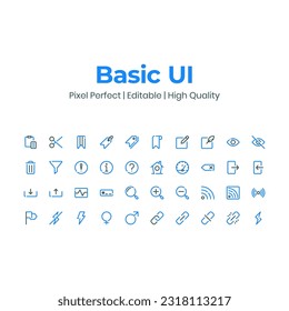 High quality perfect pixel and editable icon set for UI. Set of vector arrow icons isolated on white background.
