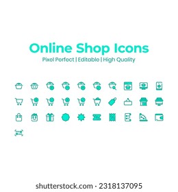 High quality perfect pixel and editable icon set for UI. Set of vector icons isolated on white background.