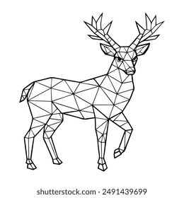 High Quality Polygonal Deer Vector
