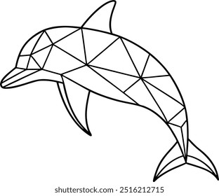 High Quality Polygonal Dolphin Vector