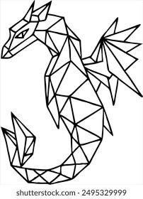 High Quality Polygonal Dragon Vector