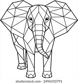 High Quality Polygonal Elephant Vector