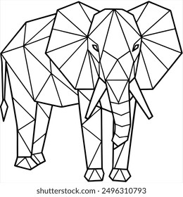 High Quality Polygonal Elephant Vector