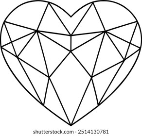Vector de corazón poligonal de alta calidad
