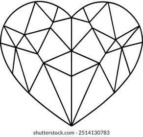 Vector de corazón poligonal de alta calidad