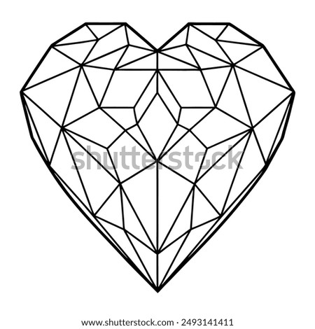 High Quality Polygonal Heart Vector