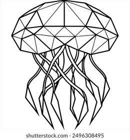 High Quality Polygonal Jellyfish Vector