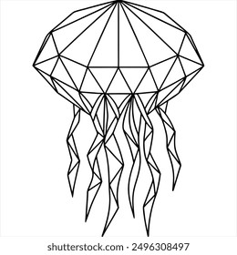 High Quality Polygonal Jellyfish Vector