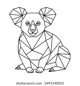 High Quality Polygonal Koala Vector