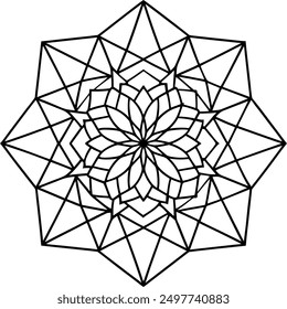 High Quality Polygonal Mandala Stained Glass Design Vector