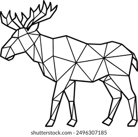 High Quality Polygonal Moose Vector