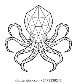 High Quality Polygonal Octopus Vector