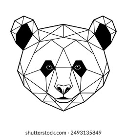 High Quality Polygonal Panda Vector