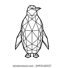 High Quality Polygonal Penguin Vector