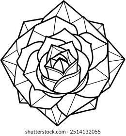 High Quality Polygonal Rose Vector