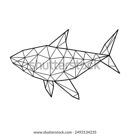 High Quality Polygonal Shark Vector