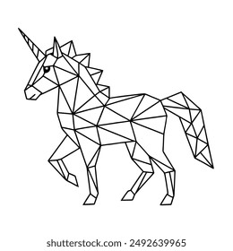 High Quality Polygonal Unicorn Vector