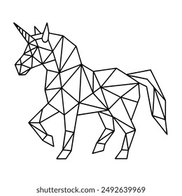 High Quality Polygonal Unicorn Vector