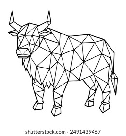 High Quality Polygonal Yak Vector