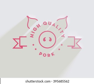 High Quality Pork Stamp with Realistic Shadow