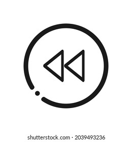 High quality previous button icon. Unique and very suitable for your web design, UI, mobile app design, logo, etc. 
Vector illustration on a white background. Stream, video, rewind, multimedia.
