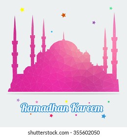 High Quality Ramadan Kareem Polygon Vector Illustration