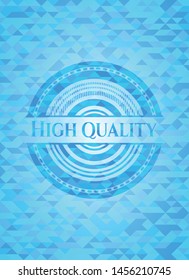 High Quality realistic light blue mosaic emblem