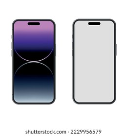 High quality realistic new version of smartphone with blank white screen.Realistic phone vector mockup for visual demonstration