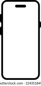 Nueva versión realista de alta calidad de smartphone con ilustración de vector alfa de pantalla blanca en blanco. Teléfono de plantilla de maquillaje realista para tu proyecto, demostración visual de aplicaciones de ui.