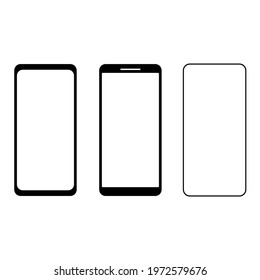High quality realistic trendy no frame smartphone with blank white screen. Mockup phone for visual ui app demonstration. Vector mobile set device concept. Smartphone