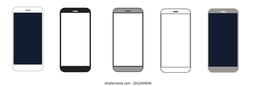 High quality realistic trendy no frame smartphone with blank white screen. Mockup phone for visual ui app demonstration. Vector mobile set device concept. Detailed Mockup Smartphone
