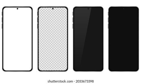 High quality realistic trendy no frame smartphone. Mockup phone for visual ui app demonstration.  Mobile set device concept. Vector illustration. Eps 10.