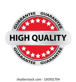 High quality red and metal border sticker, tag, label, sign, icon.. Vector illustration.  