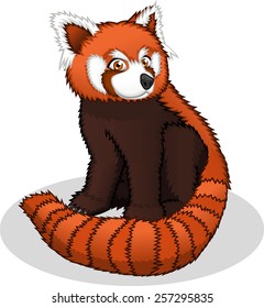 High Quality Red Panda Cartoon Vector Illustration