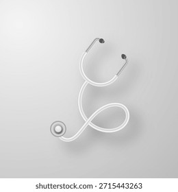 Representación de alta calidad de la herramienta de escucha de un médico. Equipo clínico moderno aislado en un fondo limpio adecuado para anuncios de hospital, educación de enfermería o temas de exámenes de bienestar.