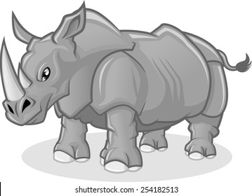 High Quality Rhinoceros Vector Cartoon Illustration
