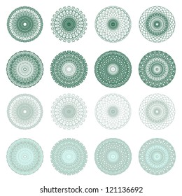 High quality rossete vector elements for diploma or certificate. Vector EPS+