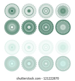 High quality rossete vector elements for diploma or certificate. Vector EPS+