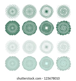 High quality rossete vector elements for diploma or certificate. Vector EPS+