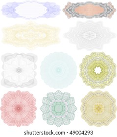 high quality rossete vector elements for diploma or certificate