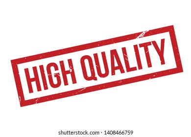 High quality rubber stamp. Red High quality rubber grunge stamp vector illustration - Vector