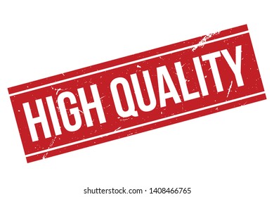 High quality rubber stamp. Red High quality rubber grunge stamp vector illustration - Vector
