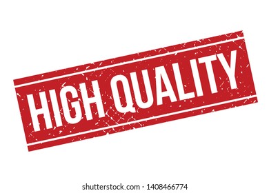 High quality rubber stamp. Red High quality rubber grunge stamp vector illustration - Vector