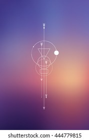 High quality sacred geometry minimalistic vector poster.