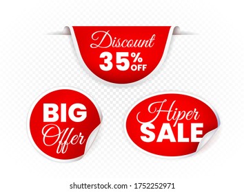 High Quality Sale Tags Vector Collection . Isolated Vector Elements