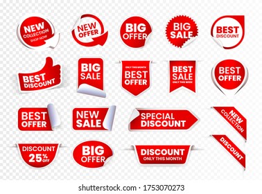 High Quality Sale Tags Vector Collection . Isolated Vector Elements